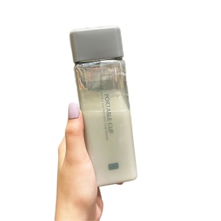 Utendørs reise 300ml gjennomsiktig plast firkantet lekkasjesikker juice vannflaske