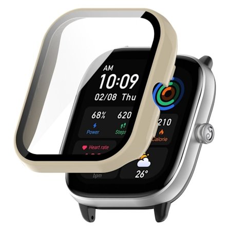 Amazfit GTS 4 Mini cover with tempered glass - Ivory White