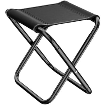 Sammenleggbar krakk, bærbar campingkrakk, sammenleggbare stoler, egnet for utendørs reiser, aktiviteter, fiske og piknik, svart