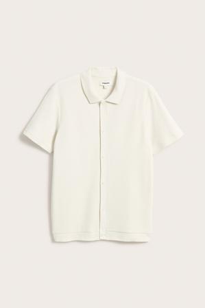 Strukturstickad tenniströja | Offwhite | Herr | Kappahl