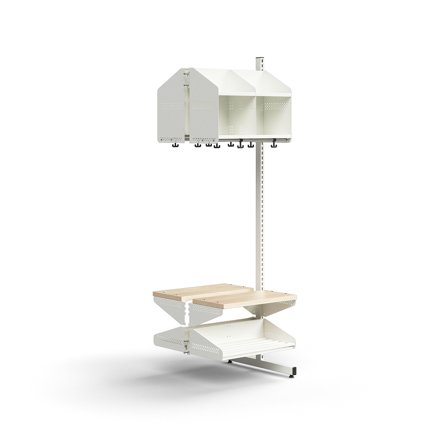 Garderobenschrank ENTRY, Anbaumodul, bodenstehend, 1800 x 600 x 600 mm, weiß