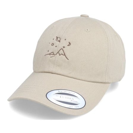 Abducted - Beige unconstructed Keps - Mountain Space Gazing Beige Dad Cap @ Hatstore