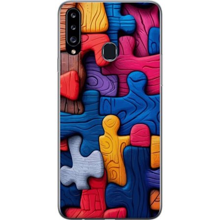 Yhteensopiva Puhelinkuori Samsung Samsung Galaxy A20s Leikkisä kuvitus Stitchin kanssa vaaleanpunaisissa omenoissa pehmeässä pastellidesignissa, jo
