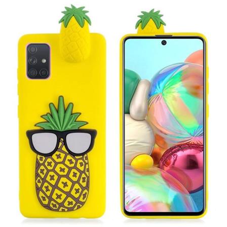 Cute 3D Samsung Galaxy A71 kotelot - Ananas Yellow