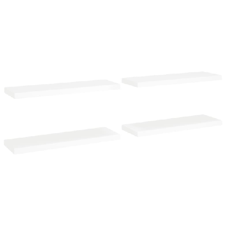 Vidaxl Svävande Vägghyllor 4 St Vit 80x23,5x3,8 Cm Mdf Vit
