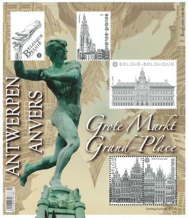 Belgien - Grand-Place Antverpen - Postfrisk miniark