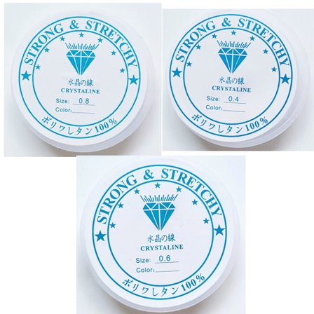 3 Spolar Elastiskt Band för Armband, 0.4 mm 0.6 mm 0.8 mm Elastisk Klar Smycketråd Rivtålig Transparent Pärltråd Smycketråd för