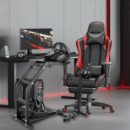 Racerstand til rat og pedaler – kompatibel med Thrustmaster og