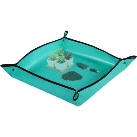 Plantepottemåtte, Vandtæt Foldbar PE Havemåtte Indendørs Spirepottemåtte Sukkulent Plantemåtte (68x68cm, Grøn)