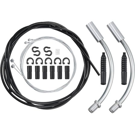 Cykelbromsslangssats inklusive 1 set cykelbromsledning, 2 V cykelbromsslangar kabelguide slang med 2 plaströr för mountainbike landsvägscykel