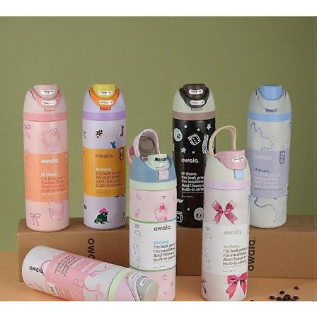 Owala Urban Outfitters Eksklusiv Tied and Ture FreeSip Blå Sløyfe Flaske 24/32 OZ D