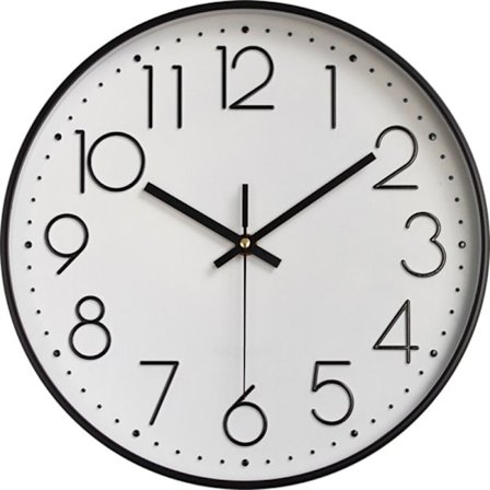 Klokker av høy kvalitet i kvarts uten tikking, runde, enkle å lese for hjemmekontor, skoleklokke i plast, stille veggklokke