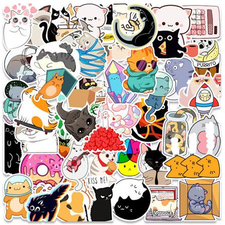 (2)50 söta kattunge valp graffiti klistermärken mobiltelefon vattenkopp