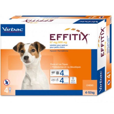 Effitix Spot-On Soluzione 4 Pipette 1,10ml 67mg+600mg Cani Da 4 a