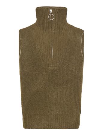 Giselle Vest Knit Khaki Grunt