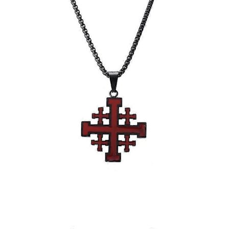 Middelalderlige Religiøse Smykker Gave Jerusalem Kors Vedhæng Halskæder Til Kvinder Mænd Rustfrit Stål Statement Kæder Colars - SS