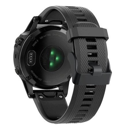 Garmin Fenix 5 flexibelt klockarmband i silikon - Svart