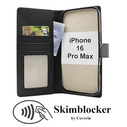 Skimblocker iPhone 16 Pro Max Plånboksfodral
