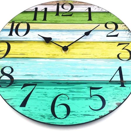 Vintage-seinäkello, Ranskan maalaistalon tyylinen puinen kello Toscanan tyyliin