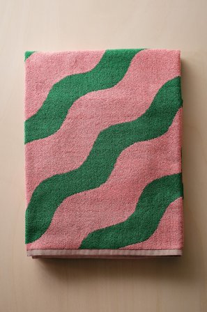 Jotex - Badelaken 90x150 Cm Rosa/grønn - WAVES - Kjøp Badelaken hos Jotex