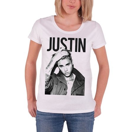 Justin Bieber Dam/Dam Bold T-Shirt M Vit