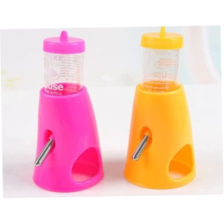 Hamster Vattenflaska, 2-i-1 Hamster Vattenflaska Med Hubb Plast Automatisk Drickande Matare Med Bas Gömställe För Igelkott Hamster Gerbiler Dvärg