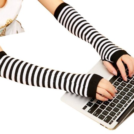 Kvinder armvarmere handsker vinter fingerløse lange handsker Solid varm julegave