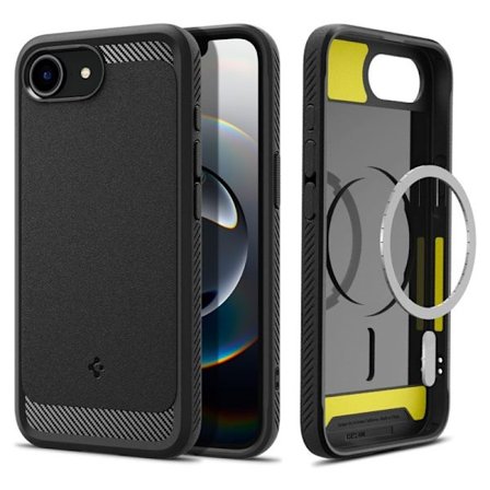 Spigen Rugged Armor Mag MagSafe - Case for iPhone 16e (Matte Black)