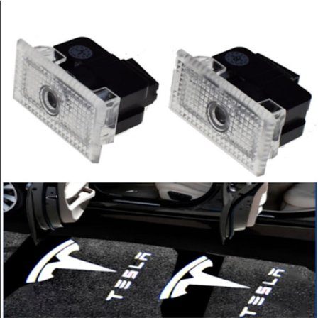 4 st Tesla bildörrslampor, Led bildörrslogotyplampor