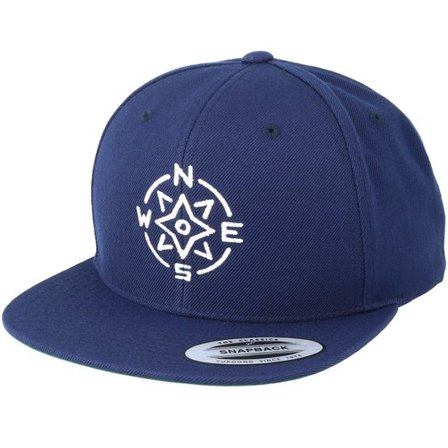 Jack Anchor - Blå snapback Keps - Compass Navy/White Snapback @ Hatstore