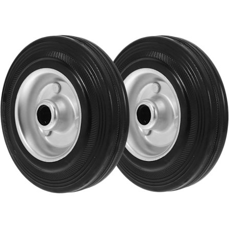 2 st Ersättningshjul för Shoppingvagn Gummidäck för Universal Släpvagnsdomkraft Hand