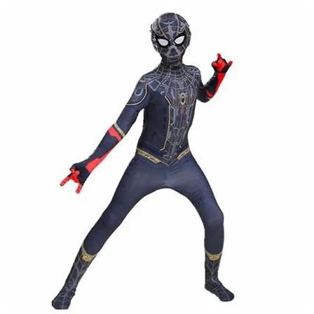 No Way Home Black Spiderman Cosplay Kostume Fancy Dress Jumpsuit Karnevalsfest For Børn Drenge 3-12 år 7-9 Years