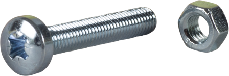 ESSVE 530042 Maskinskruv med mutter, rundat huvud, FZB M6 x 50 mm, 6-pack, Infästning