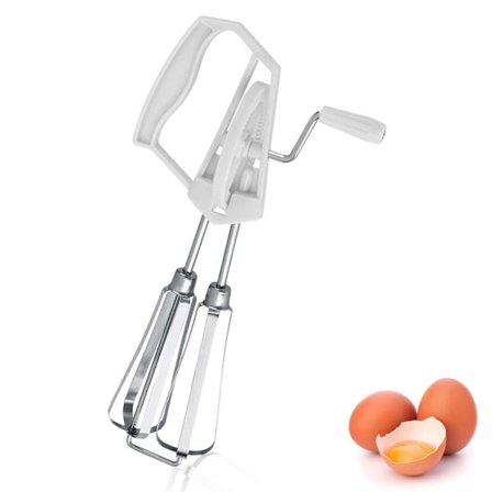 Roterande visp, rostfritt stål manuell visp, äggvisp handhållen äggvisp, manuell roterande köksblandare handvisp mixer matlagningsverktyg mixer