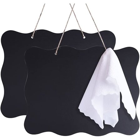 Stora Tavlor 10x14 Tum Dubbelsidiga Suddbara Krittavlor Skyltar Meddelandetavla Med Hängande Snöre Och Rengöringsduk, 2-pack