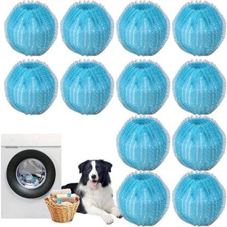 12-pak Genanvendelige Ruller til Fjernelse af Dyrehår til Vask - Stofvenlig Fusselbørste til Hunde- og Kattehår på Tøj, Sengelinned blue
