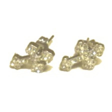 Kors øredobber - sølvfarget