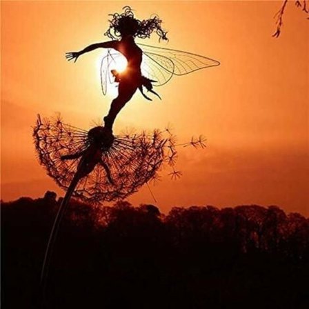 Feer og Løvetann Dansende Sett Feer og Løvetann Dansende Sett Hageinnsatser Dekor Hagekunst Utendørs Plen Ornament