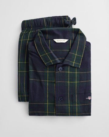 GANT Herren Flanell-Pyjama mit Karomuster in Geschenkbox (L) Grün