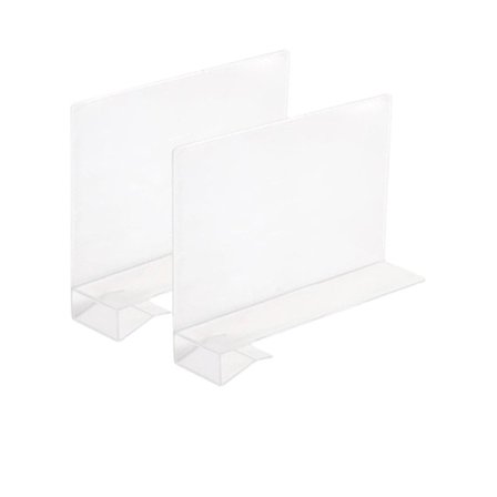 2 ST Multifunktions hyllavdelare i akryl, garderober Hylla och garderobsavskiljare för träskåp, behöver bara skjutas för att justera lämpligt avstånd