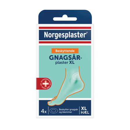Norgesplaster Beskyttende gnagsårplaster hæl XL, 4 stk.