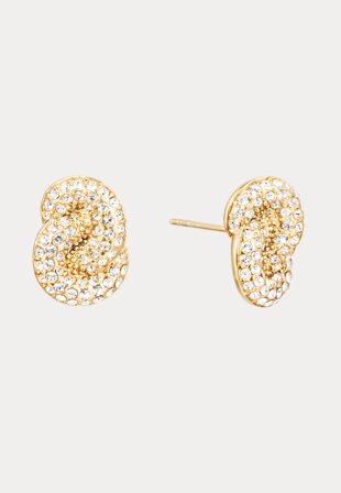BY JOLIMA - Knot Crystal Stud - Gold