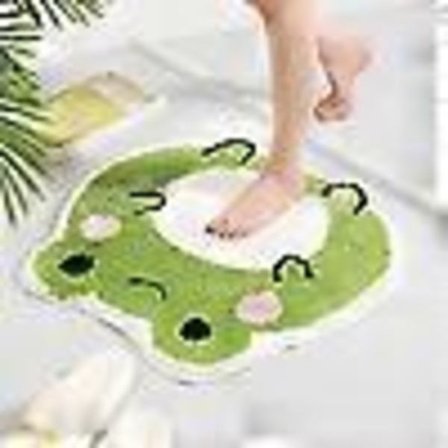 Sød Bademåtte Skridsikker Frø Badeværelsestæppe Badeværelse, Luksus Absorberende Bademåtter, Sjovt dyreformet fjerlet brusebad