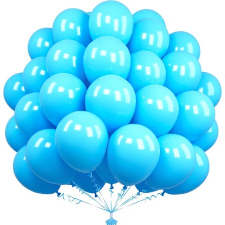 Sky Blue Balloons - 50 Pieces 10-inch Latex Balloons for Men, Boys, Birthday, Wedding, Graduation, Anniversary and Festival