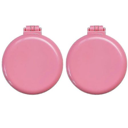 Foldbar Hårbørste med Spejl, Rund Mini Kompakt Massagebørste til Taske/Lomme, Rejsestørrelse til Piger og Kvinder