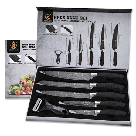 Veitsisetti 6-osainen keittiöveitset musta (YH)