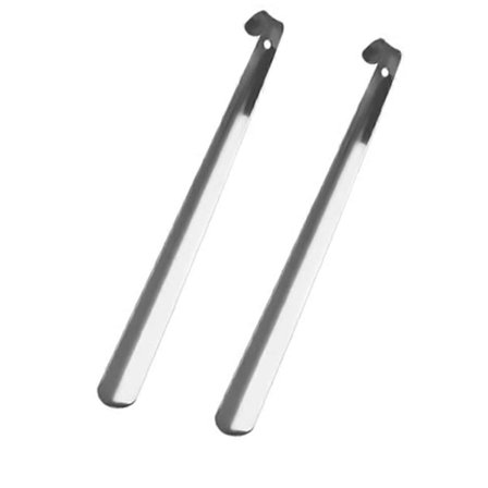 2-pack Premium Skohorn i Rostfritt Stål, Set med 2, 42 och 42 cm, Långt Skohorn i Metall