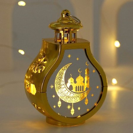 Eid Mubarak Lampe Ramadan LED-lys FARGE 4 FARGE 4