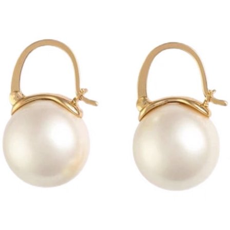 Eleganta 925 Sterling Silver Vita Pärla Drop Örhängen Dangle Stud