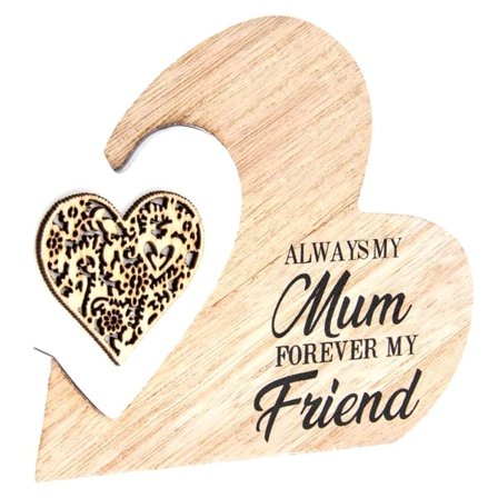 [NT] Trä Mors dag Hantverk Prydnad Kärlek Hjärtformad ihålig bordsdekoration Tredimensionell